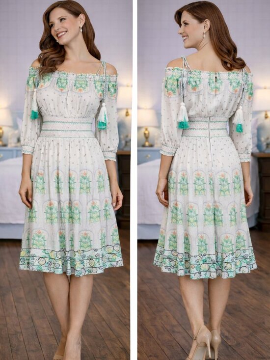 Alice + Olivia Dresses & Skirts - Alice + Olivia Sun Valley Trellis Multi White Green Dress $660